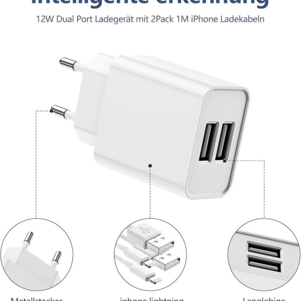 SIIPRO CARICABATTERIA CON 2 PRESE USB-A 12W BIANCO