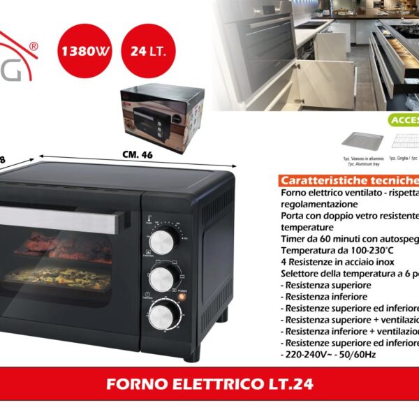 DCG FORNO ELETTRICO LT 24 1380W