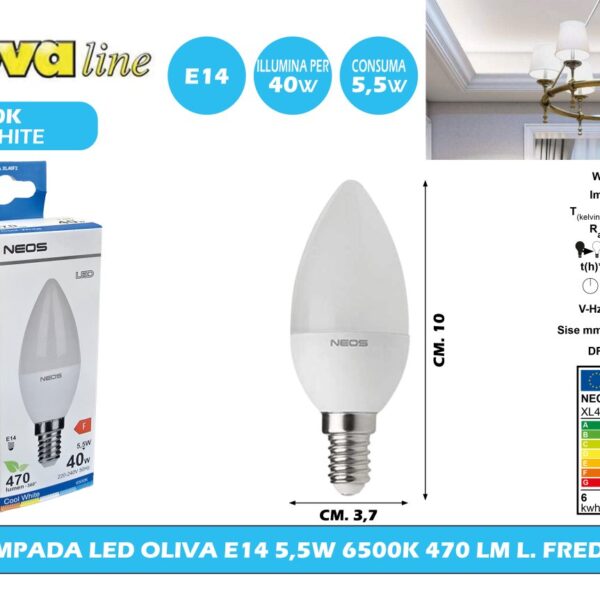 LAMPADA 5.5 W (10PZ) LED A OLIVA E14 NOVALINE