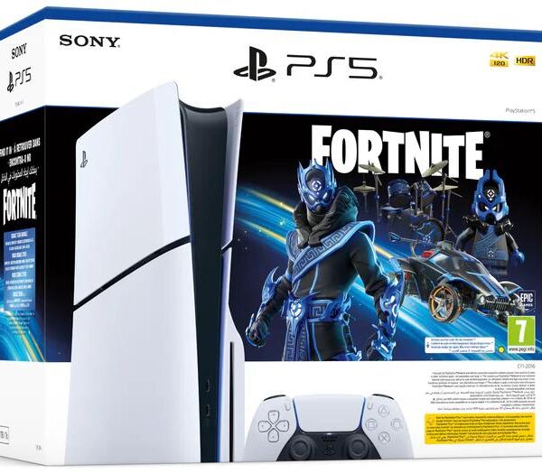 SONY PS5 CONSOLE 1TB STANDARD SLIM WHITE COBALT STAR FORTNITE BUNDLE