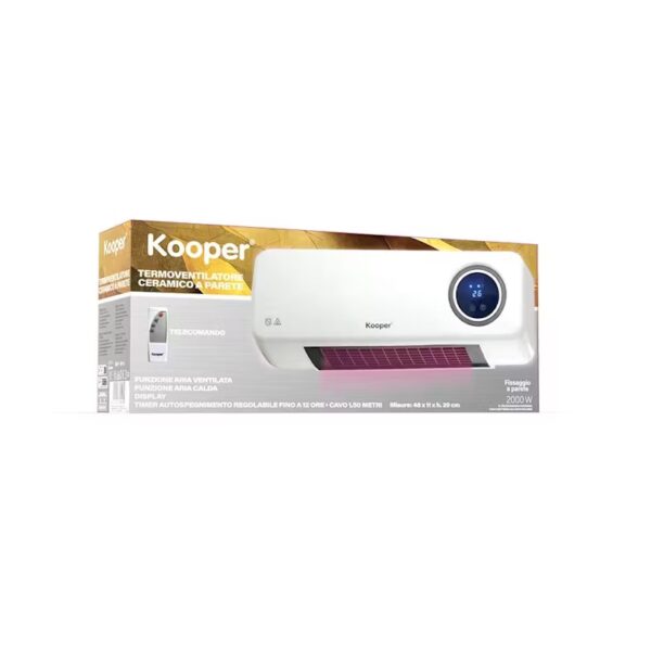 KOOPER TERMOVENTILATORE CERAMICO A PARETE 2000W