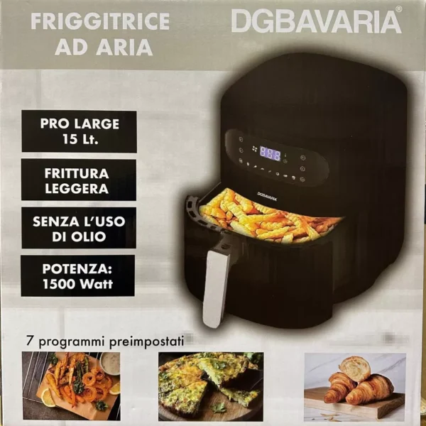 DGBAVARIA FRIGGITRICE AD ARIA 15 LT CON 7 PROGRAMMI DIGITALI 1500W