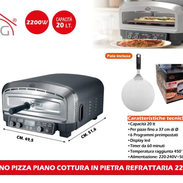 DCG FORNO PIZZA PIANO COTTURA IN PIETRA REFRATTARIA 2200W