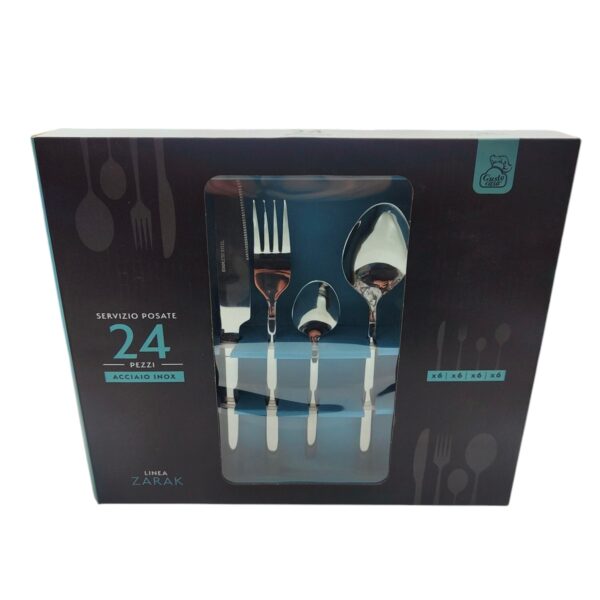SERVIZIO POSATE 24 PEZZI ACCIAIO INOX LINEA ZARAX GUSTO CASA